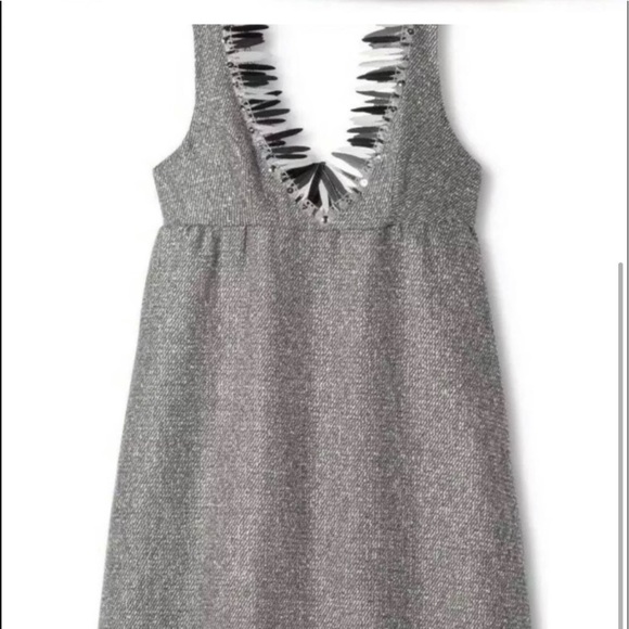 🎉HP🎉Anna Sui, Gray Tweed Dress w/Silver Bangled Fringe, Such A COOL Piece! - Picture 7 of 14
